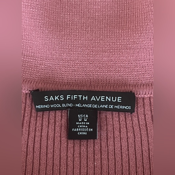 Saks Fifth Avenue Wool-Blend Rib-Knit Polo Sweater size Sz M - Picture 4 of 11